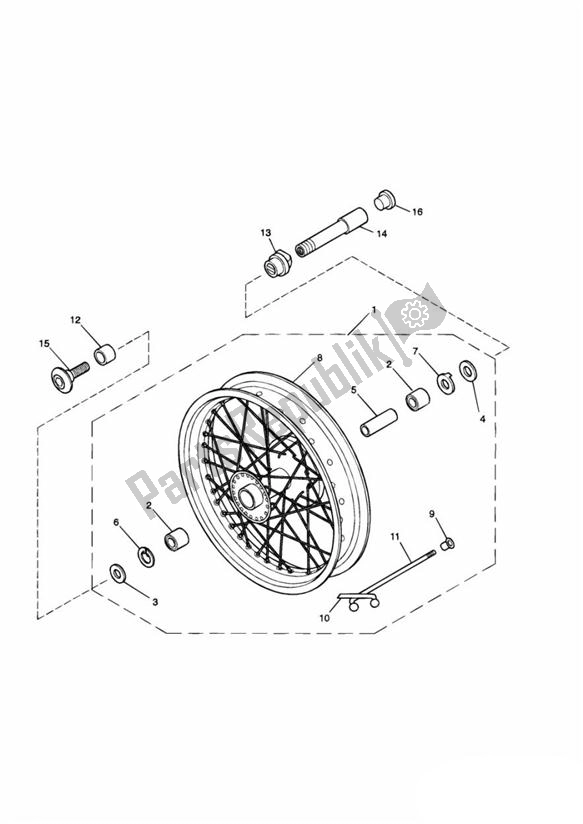 All parts for the Front Wheel >281465-f2 / 279278-f4 of the Triumph America Carburettor 790 2002 - 2007